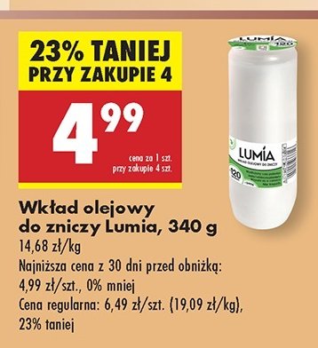 Wkład olejowy do zniczy 340 g 120 h Lumia promocja w Biedronka