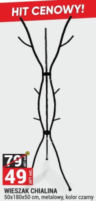 Wieszak Chialina 50x180x50 cm, metalowy, kolor czarny promocja w Merkury Market