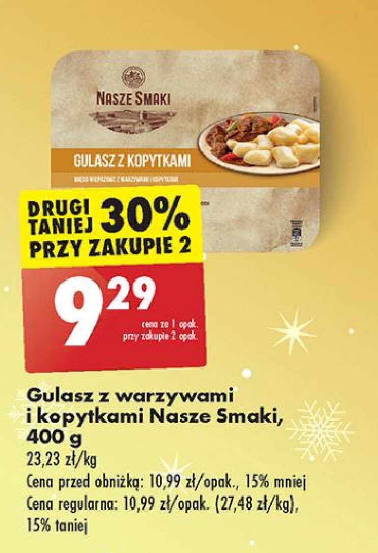 Gulasz z warzywami i kopytkami Nasze smaki promocja