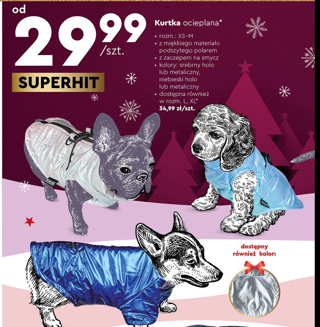 Kurtka ocieplana dla psa xs-m promocja