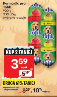 Karma dla psa Tofik promocja w Delikatesy Centrum