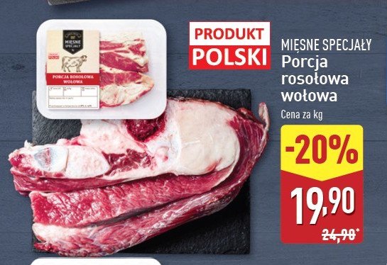 Porcja rosołowa wołowa Mięsne specjały zawsze świeże promocja w Aldi