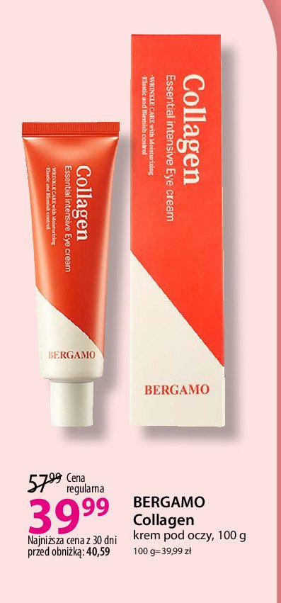 Krem pod oczy Bergamo collagen promocja
