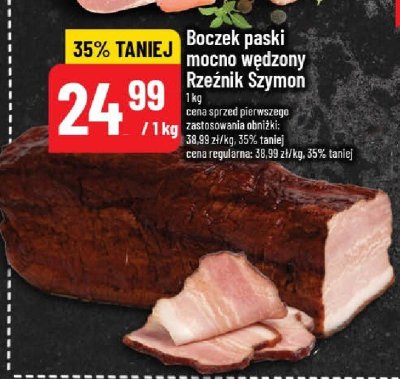 Boczek paski mocno wędzony Rzeźnik Szymon promocja w POLOmarket