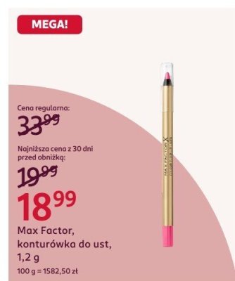 Konturówka do ust Max Factor, 1,2 g promocja w Rossmann