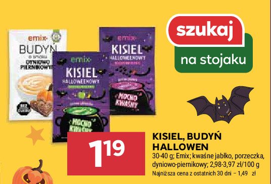 Kisiel halloweenowy porzeczka Emix promocja w Stokrotka