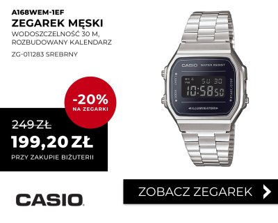 Zegarek męski CASIO A168WEM-1EF srebrny promocja w Briju