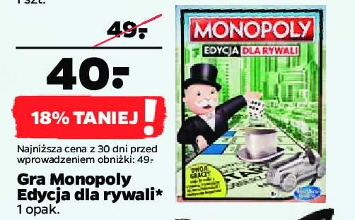 Monopol edycja dla rywali Hasbro gaming promocja