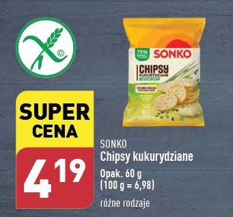 Chipsy kukurydziane zielona cebulka Sonko promocja