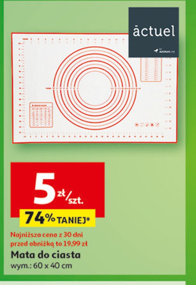 Mata do ciasta 60 x 40 cm Actuel promocja w Auchan