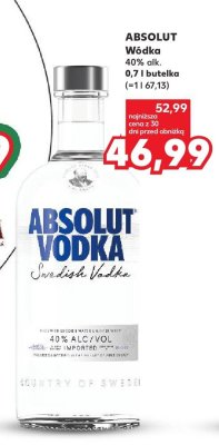 Wódka Absolut 0,7 l  promocja w Kaufland