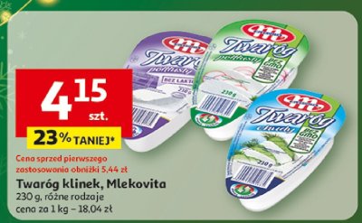 Twaróg klinek Mlekovita promocja w Auchan