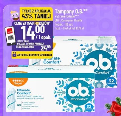 Tampony O.B. 32 szt. promocja w POLOmarket