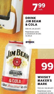 Drink Jim Beam & Cola promocja w Stokrotka