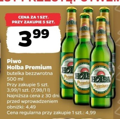Piwo Holba Premium 500 ml promocja w Netto