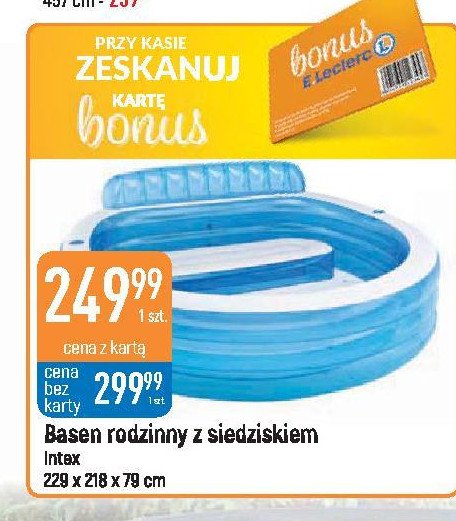 Basen nadmuchiwany z siedziskiem wym. 229 x 218 x 79 cm Intex promocja