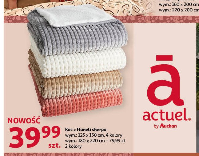 Koc z flaneli sherpa 180 x 220 cm Actuel promocja