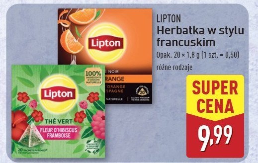 Herbata czarna z pomarańczą Lipton promocja w Aldi