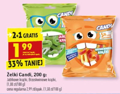 Żelki krążki brzoskwiniowe Candi (biedronka) promocja