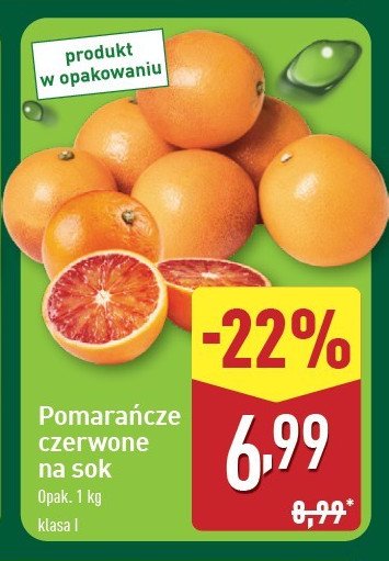 Pomarańcze czerwone na sok promocja w Aldi