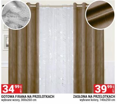 Gotowa firana na przelotkach 300x260 cm promocja w Merkury Market