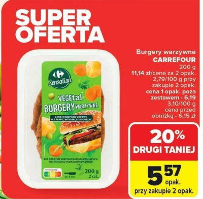 Burgery warzywne CARREFOUR promocja w Carrefour Market