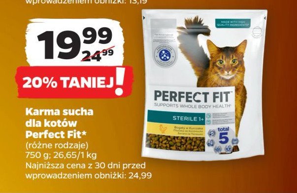 Karma dla kota pro sterile kurczak Perfect fit promocja