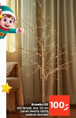 Drzewko LED 400 lampek, wys. 120 cm barwa światła: ciepła zasilanie sieciowe promocja w Dealz