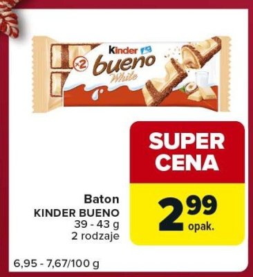 Baton KINDER BUENO 38 - 43 g 2 rodzaje promocja w Carrefour Express