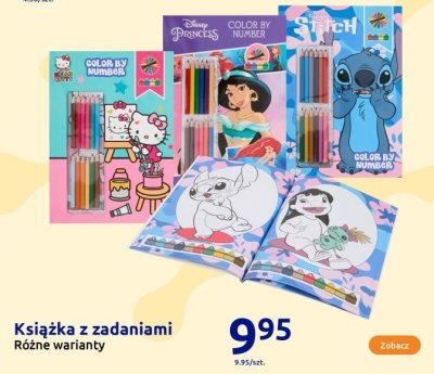 Książka z zadaniami - Różne warianty (Hello Kitty, Disney Princess, Stitch) promocja w Action