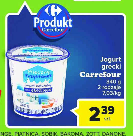 Jogurt grecki Mleczny przystanek promocja