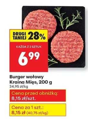 Big burger wo艂owy Kraina mi臋s promocja w Biedronka