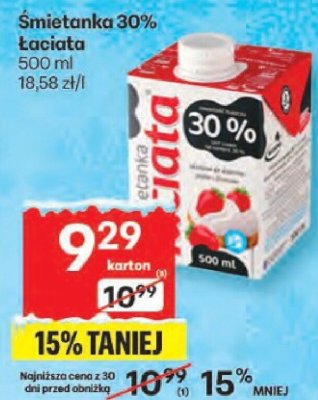 Śmietanka Śmietanka 30% Łaciata promocja w Delikatesy Centrum