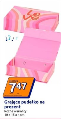 Grające pudełko na prezent 10x15x4 cm, różne warianty promocja w Action