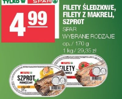 Filety 艣ledziowe promocja w SPAR