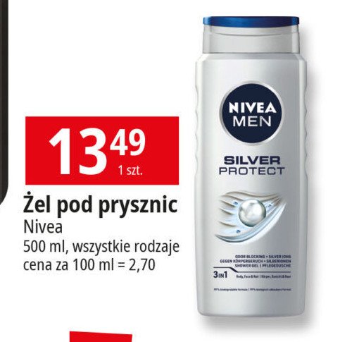 Żel pod prysznic Nivea men silver protect promocja w Leclerc