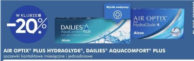 Air Optix Plus Hydraglyde, Dailies Aquacomfort Plus soczewki kontaktowe miesięczne i jednodniowe promocja w Super-Pharm