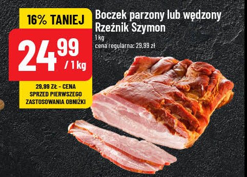 Boczek wędzony parzony Rzeźnik szymon poleca promocja