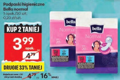 Podpaski higieniczne Bella normal promocja w Delikatesy Centrum
