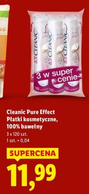 Płatki kosmetyczne Pure Effect, 100% bawełny 3x120 szt. promocja w Lidl