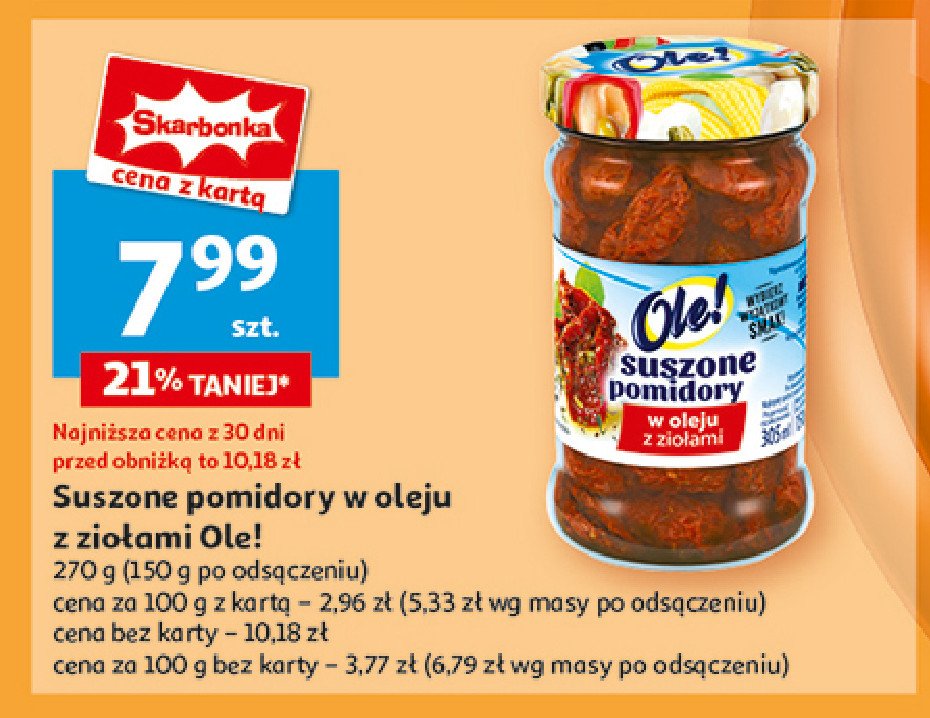 Suszone pomidory w oleju z ziołami Ole! promocja