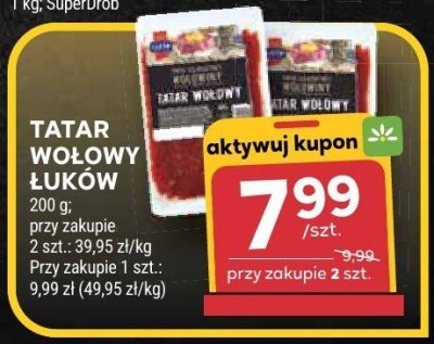 Tatar wołowy Łuków promocja w Stokrotka