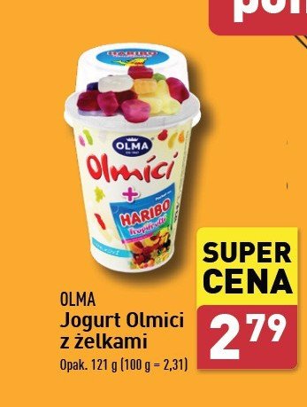 Jogurt waniliowy z żelkami haribo Olma olmici promocja