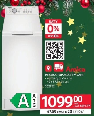 Pralka TOP AGA37112ANI Amica 332752 promocja w Selgros