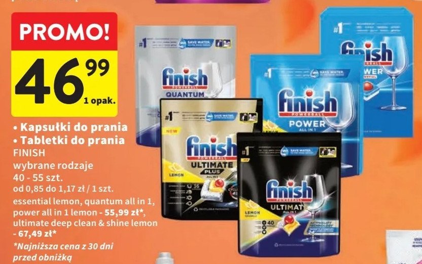 Tabletki do zmywarek regular Finish power essential promocja