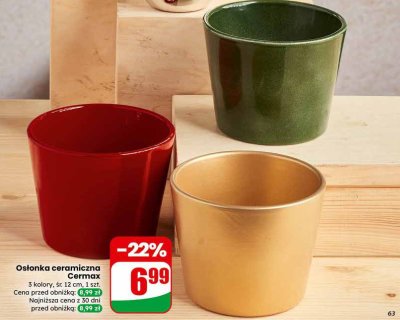 Osłonka ceramiczna 3 kolory, śr. 12 cm promocja w Dino