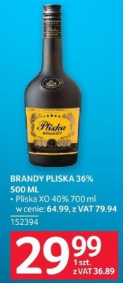 Brandy Pliska 36% 500 ml promocja w Selgros