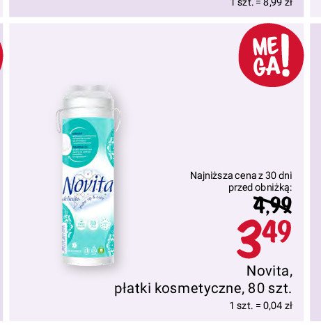 Płatki kosmetyczne NOVITA DELICATE promocja