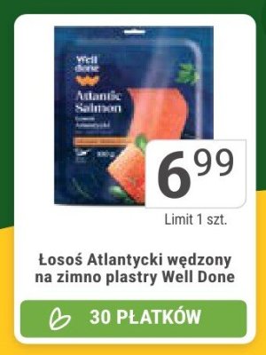 Łosoś Atlantycki wędzony na zimno plaster Well Done promocja w Stokrotka