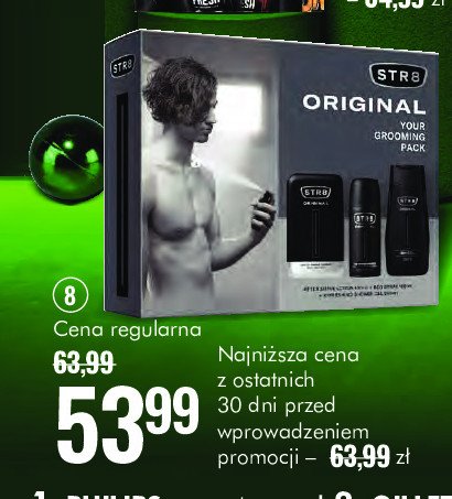 Zestaw w pudełku original the triple gift: żel pod prysznic 250ml + dezodorant 150ml + woda po goleniu 100ml Str8 zestaw promocja